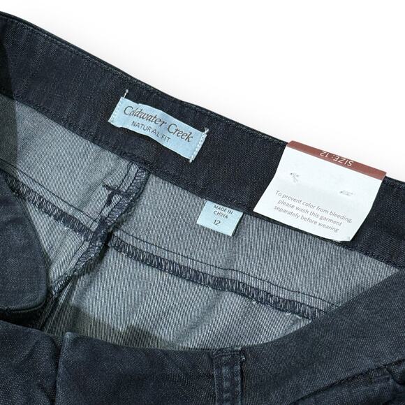 NWT Coldwater Creek Natural Fit Bootcut Jeans Womens 12 Dark Wash Denim Trouser - Picture 3 of 11